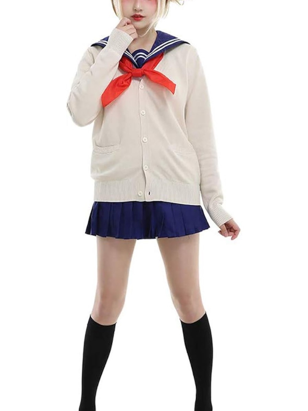 Himiko Toga Anime Cosplay Sailor School Uniform Complete Outfit w/ Wig Bow